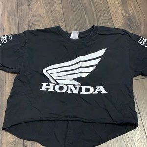 cropped, black, honda shirt